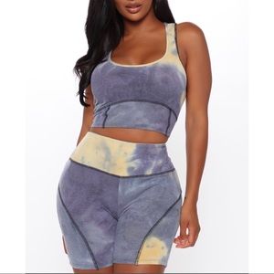 Two piece tie dye shorts set